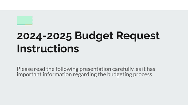 2024 2025 Budget Request Instructions screenshot