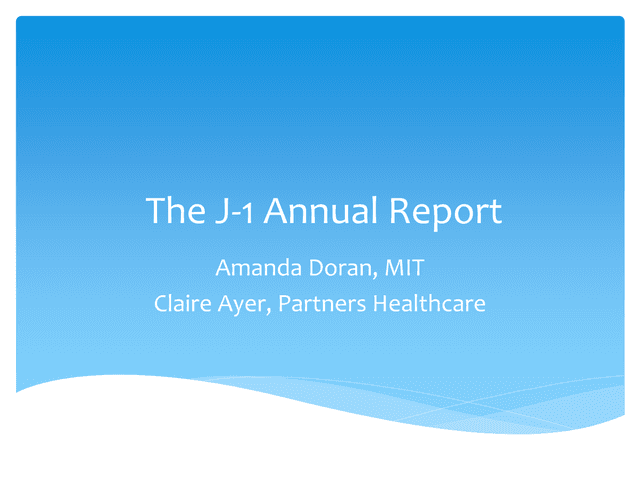 J 1 Annual Report screenshot