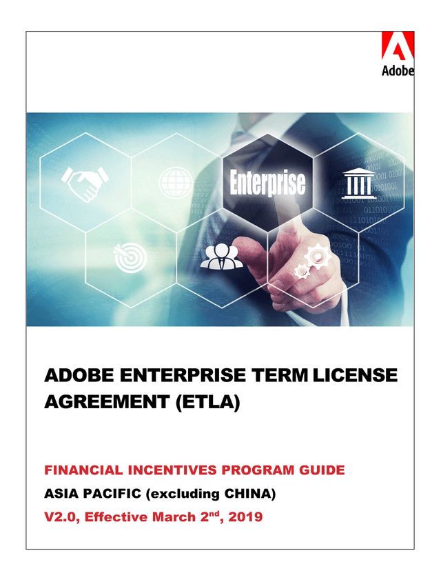 Adobe Enterprise Term License Agreement (ETLA) Financial Incentives Program Guide screenshot