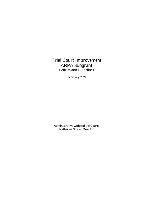 Trial Court Improvement ARPA Subgrant Policies And Guidelines screenshot