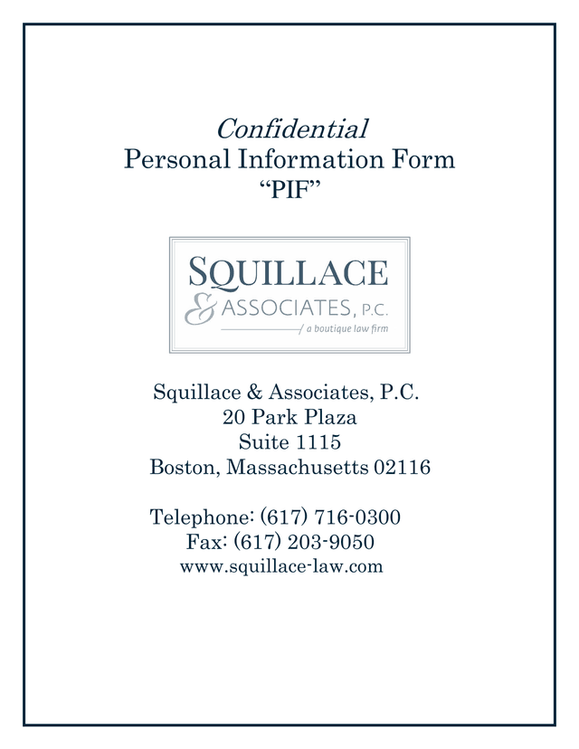 Personal Information Form screenshot