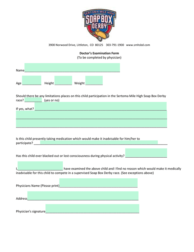 DoctorS Examination Form screenshot