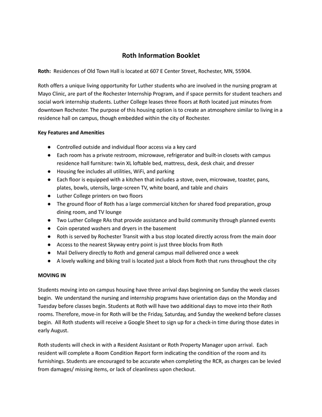 Roth Information Booklet screenshot
