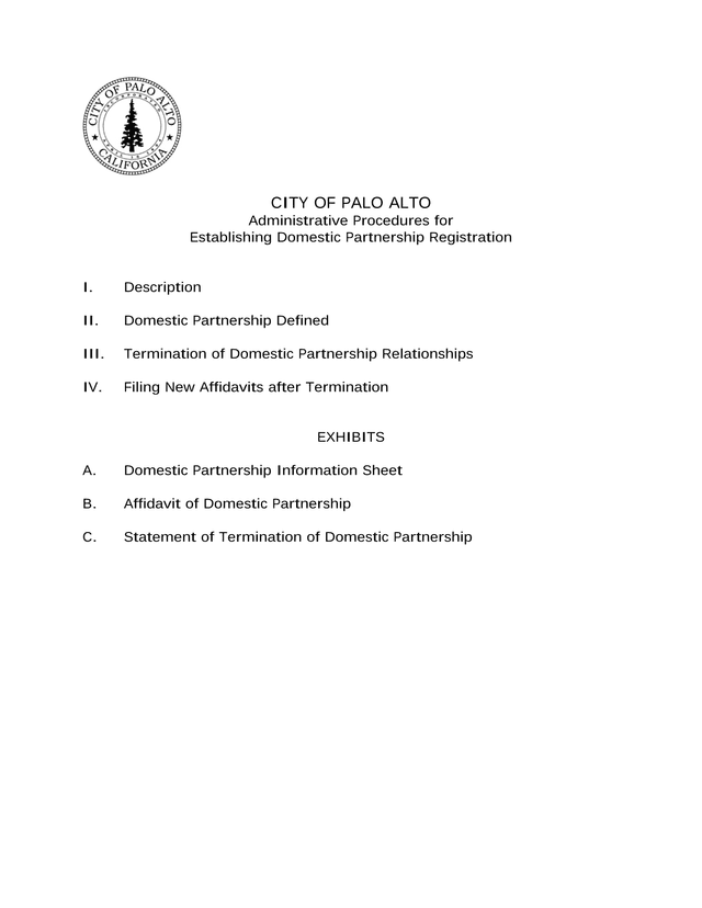 Administrative Procedures For Establishing Domestic Partnership Registration screenshot