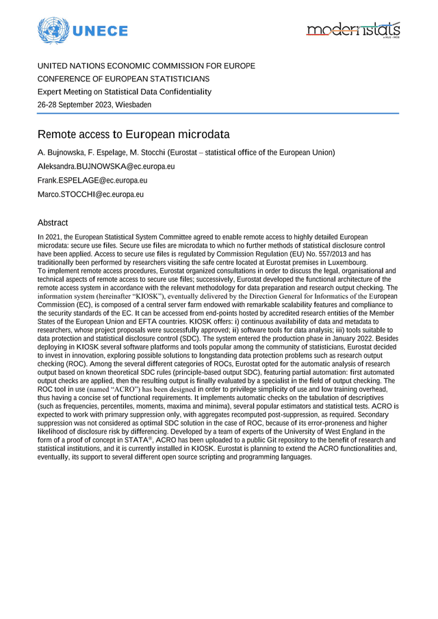 Remote Access To European Microdata screenshot