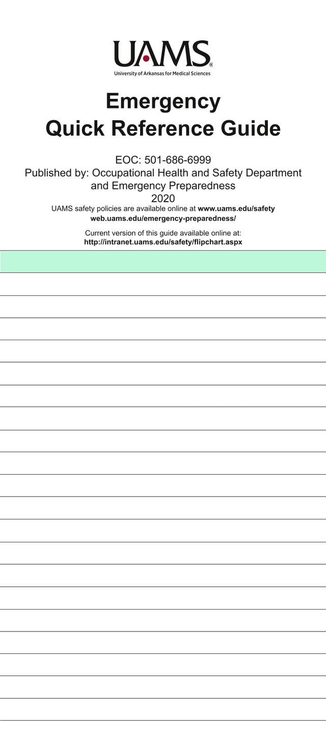 Emergency Quick Reference Guide screenshot
