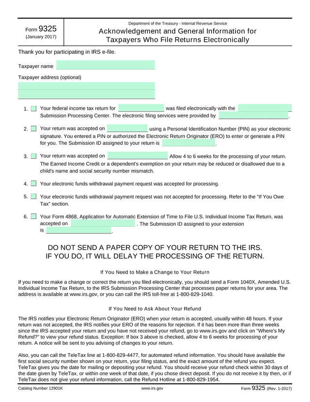 Form 9325 screenshot