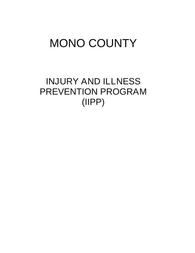 Mono County Injury And Illness Prevention Program (IIPP) screenshot