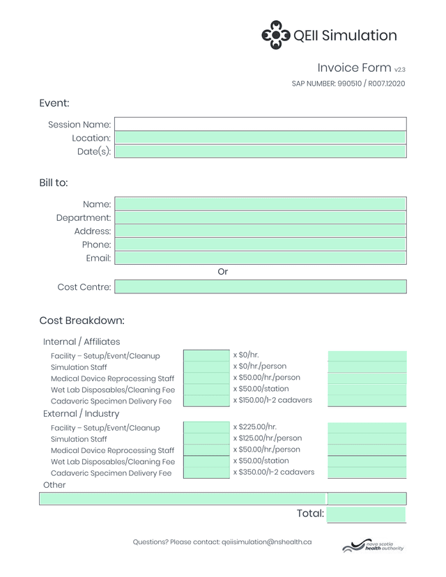 Invoice Form V2.3 screenshot