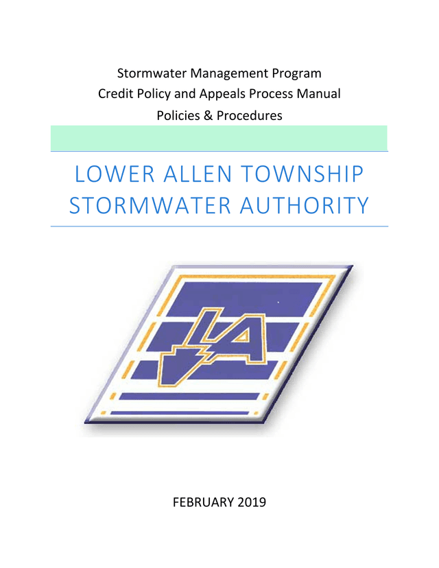 Stormwater Management Program Credit Policy And Appeals Process Manual screenshot