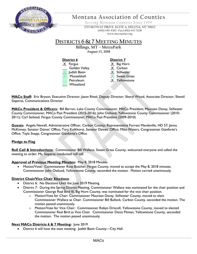 Districts 6  7 Meeting Minutes screenshot