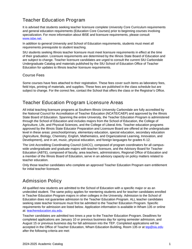 2024 2025 Academic Catalog screenshot