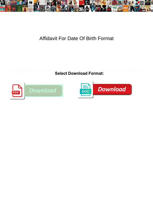 Affidavit For Date Of Birth Format screenshot