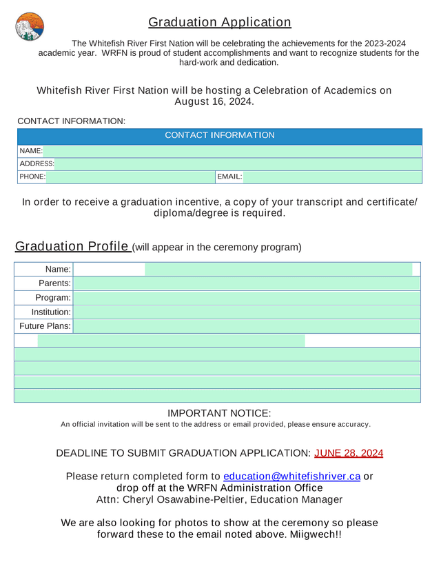 Graduation Application screenshot