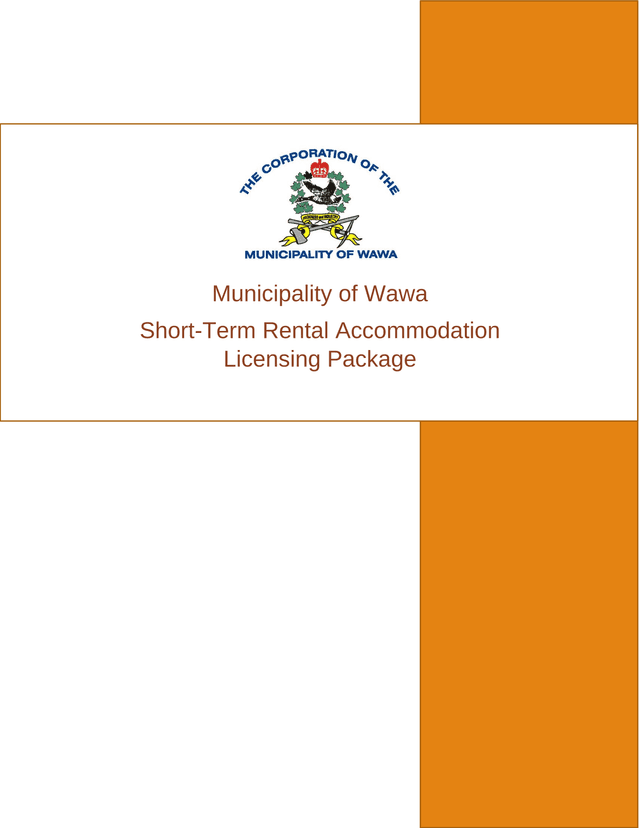 Municipality Of Wawa Short Term Rental Accommodation Licensing Package screenshot