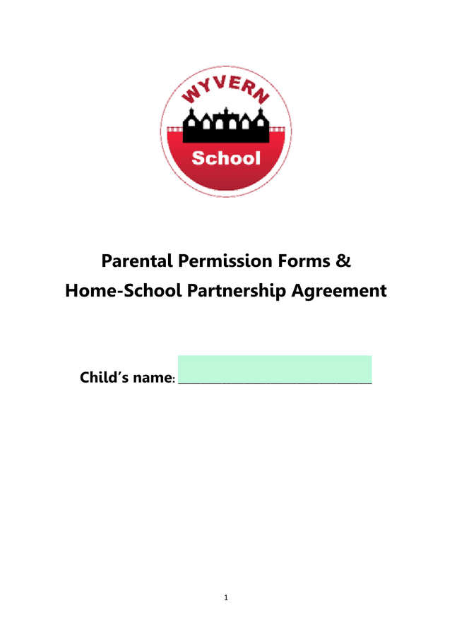 Parental Permission Forms  Home School Partnership Agreement screenshot