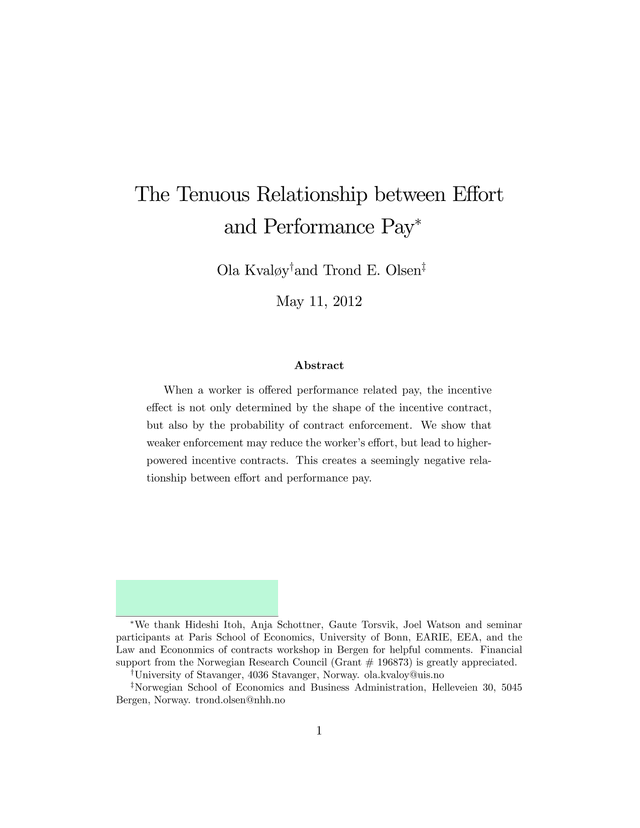 The Tenuous Relationship Between Effort And Performance Pay screenshot