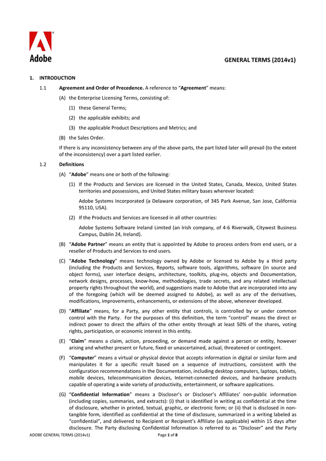 General Terms (2014v1) screenshot