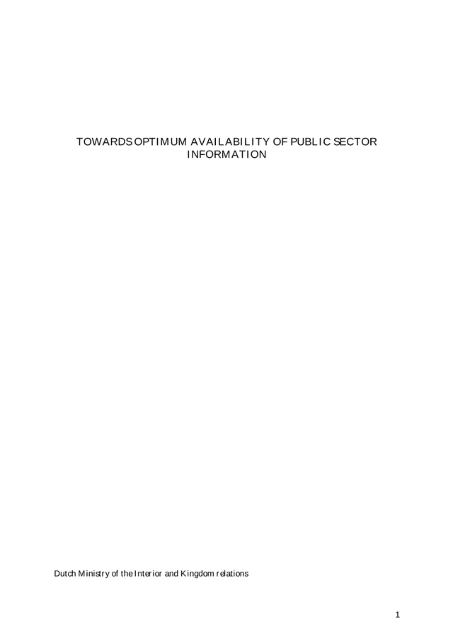 Towards Optimum Availability Of Public Sector Information screenshot
