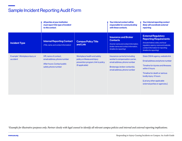Sample Incident Reporting Audit Form screenshot