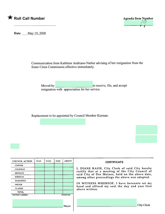 Resignation Letter   Sister Cities Commission screenshot