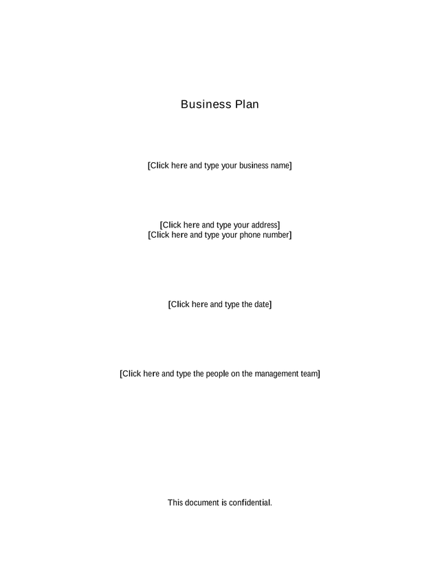 Business Plan screenshot