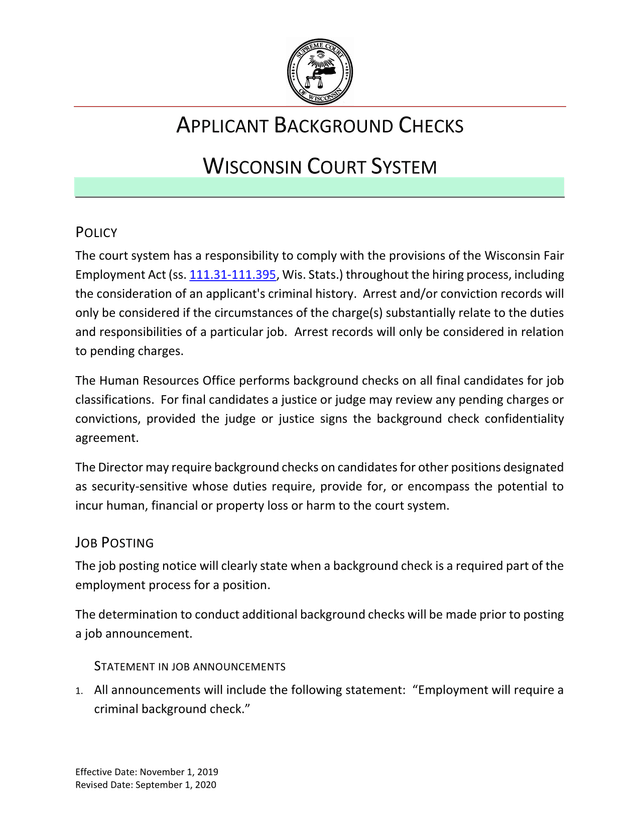 Applicant Background Checks screenshot