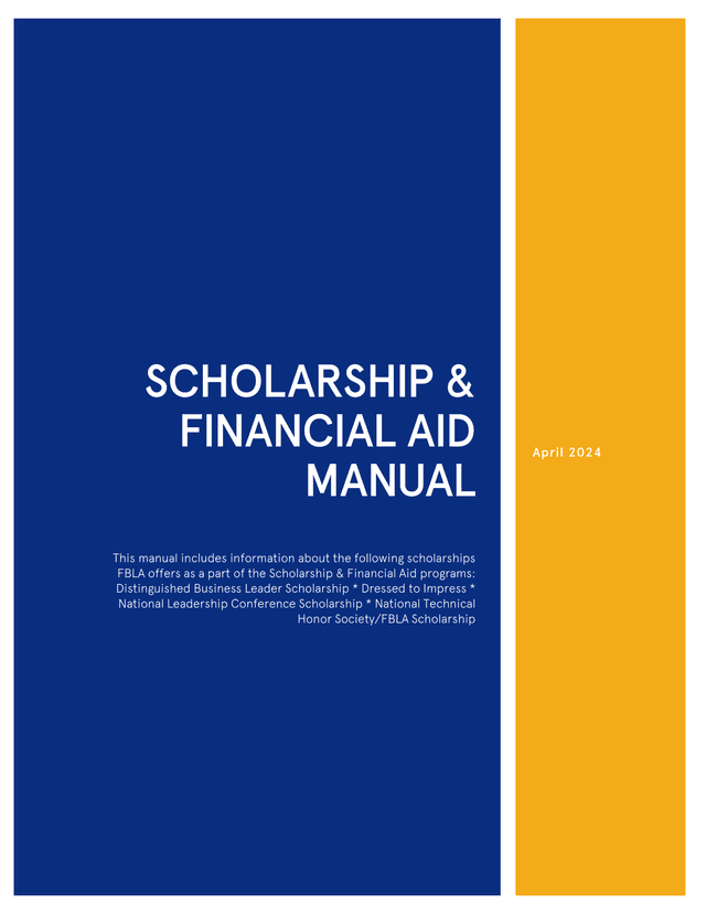 SCHOLARSHIP  FINANCIAL AID MANUAL screenshot