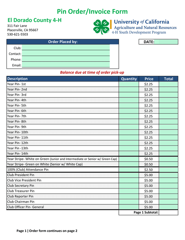 Pin OrderInvoice Form screenshot