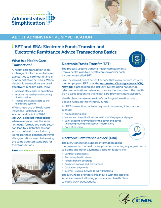 EFT And ERA Electronic Funds Transfer And Electronic Remittance Advice Transactions Basics screenshot
