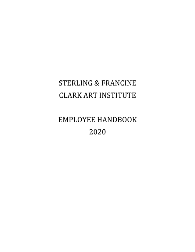 STERLING  FRANCINE CLARK ART INSTITUTE EMPLOYEE HANDBOOK screenshot