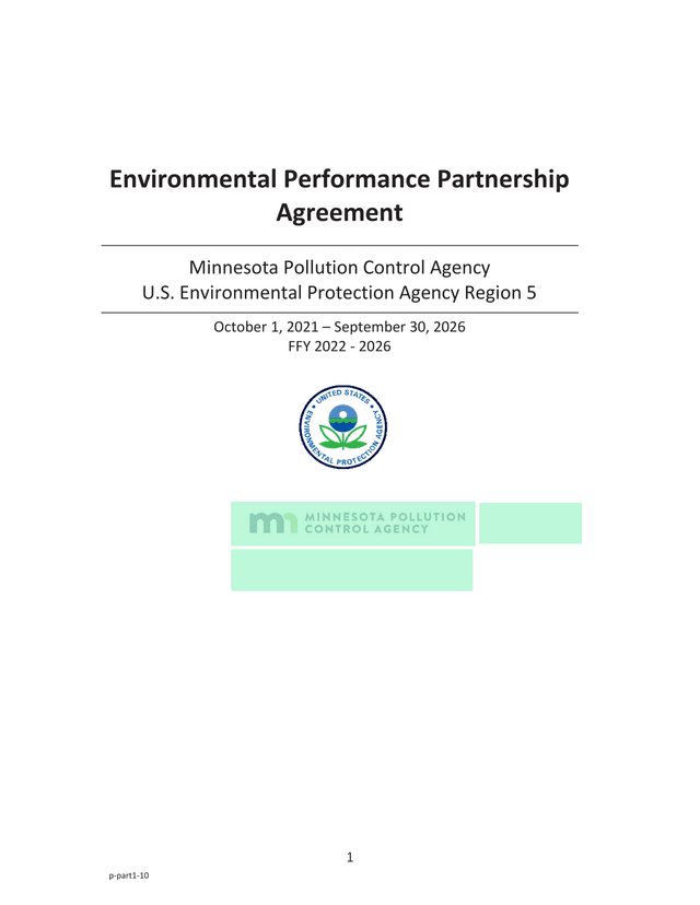 Environmental Performance Partnership Agreement screenshot