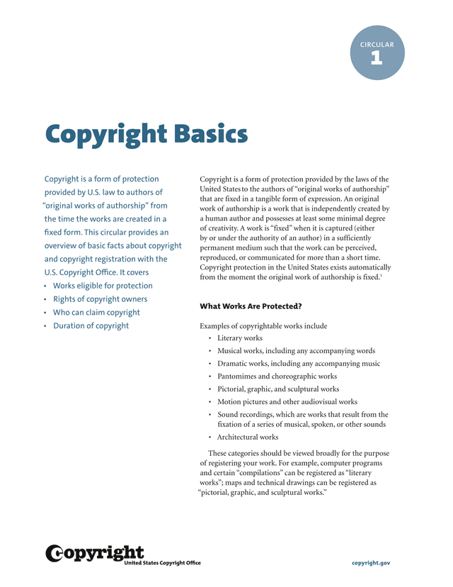 Copyright Basics (Circular 1) screenshot