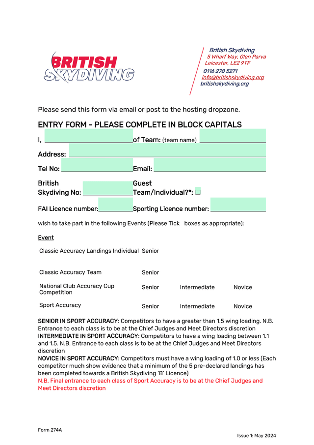Form 274A screenshot