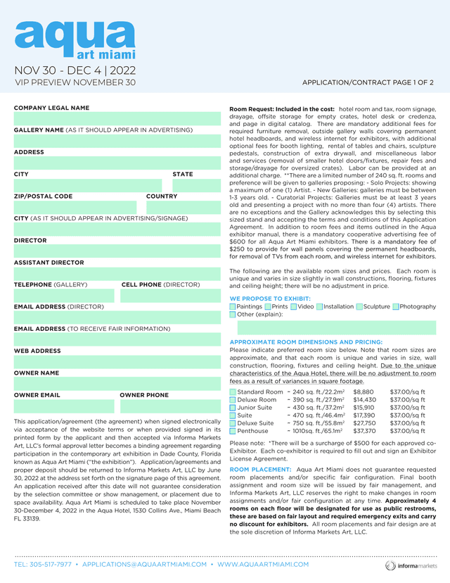 Aqua Art Miami ApplicationContract screenshot