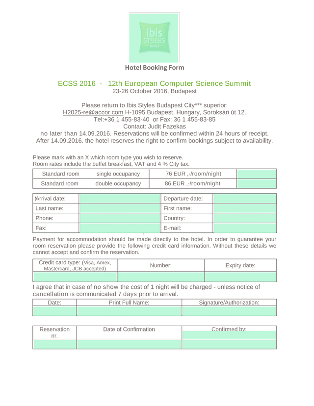 Hotel Booking Form screenshot