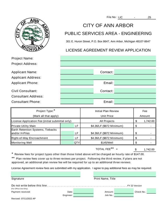License Agreement Review Application screenshot