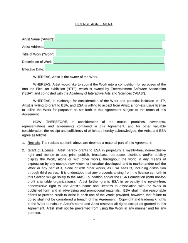 License Agreement screenshot