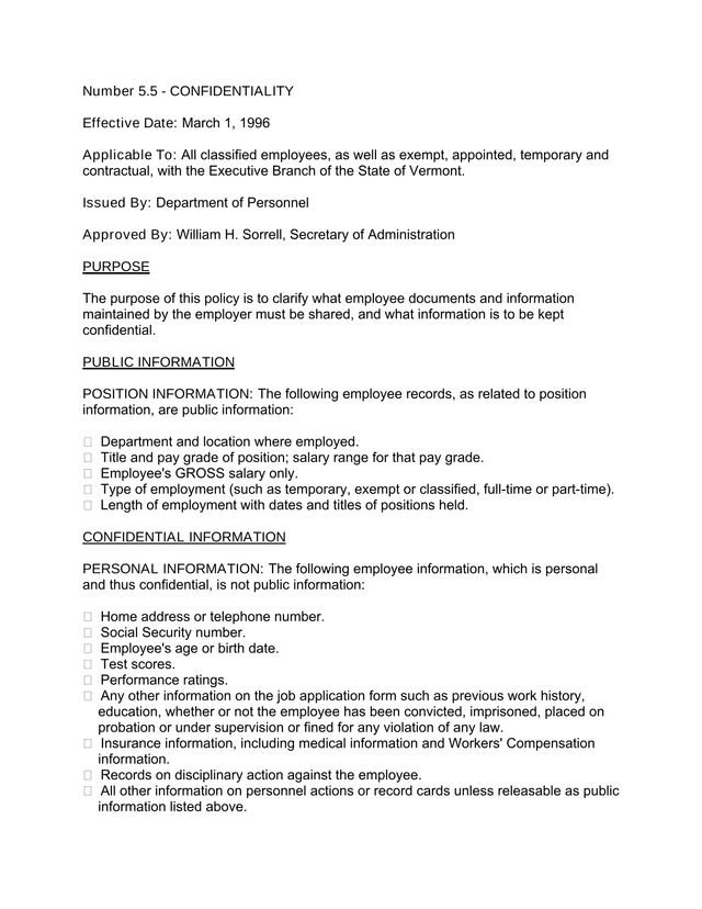 Number 5.5   CONFIDENTIALITY screenshot