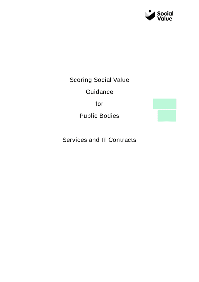 Scoring Social Value Guidance For Public Bodies screenshot