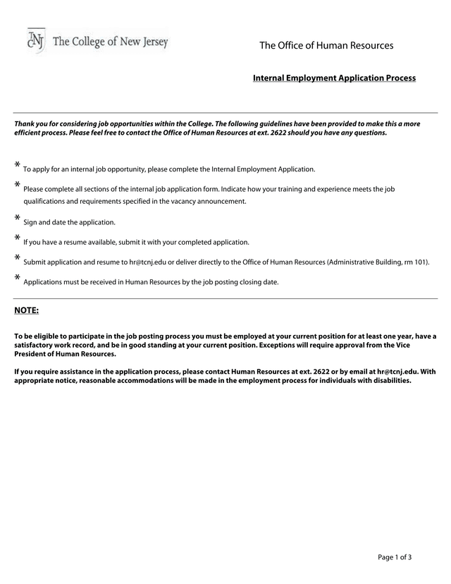 Internal Application For Employment screenshot