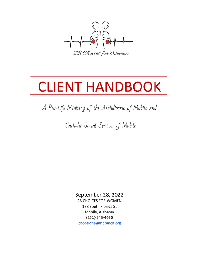 2B Choices For Women Client Handbook screenshot