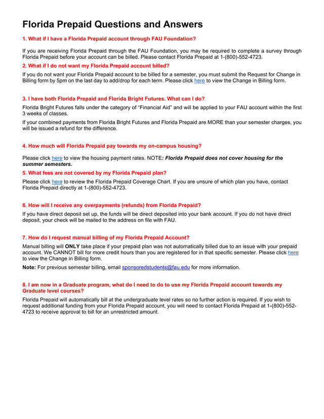 Florida Prepaid Questions And Answers screenshot