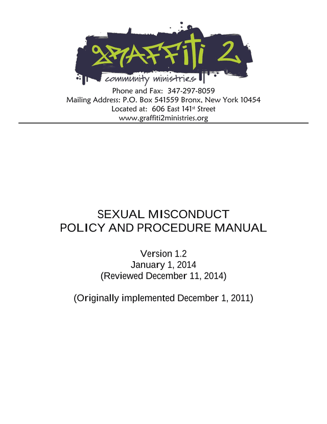 Sexual Misconduct Policy And Procedure Manual screenshot