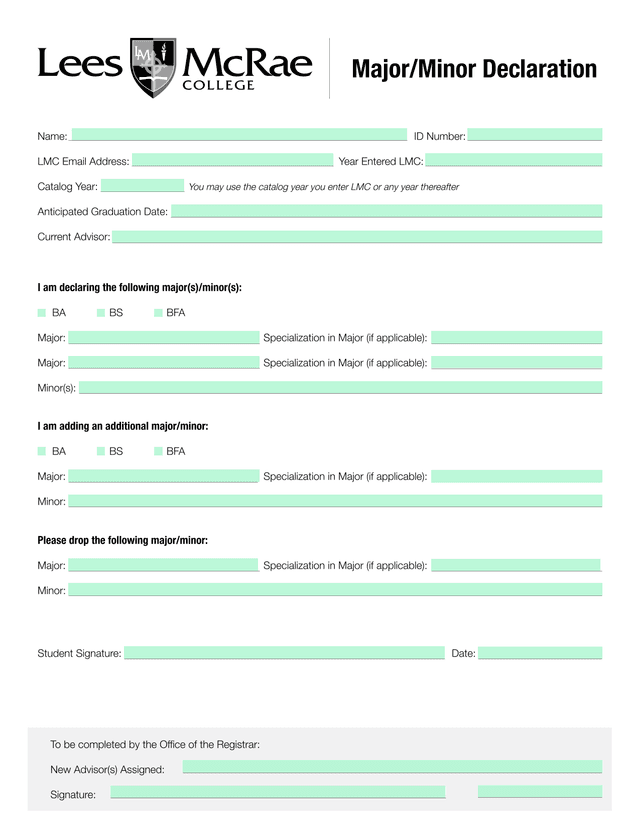 MajorMinor Declaration screenshot