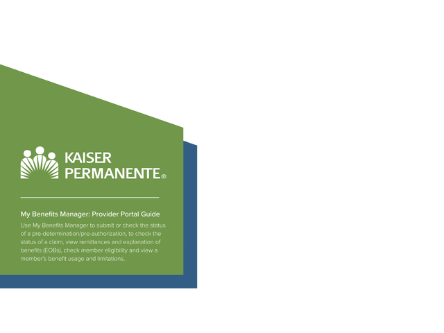 My Benefits Manager Provider Portal Guide screenshot