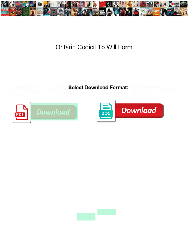 Ontario Codicil To Will Form screenshot