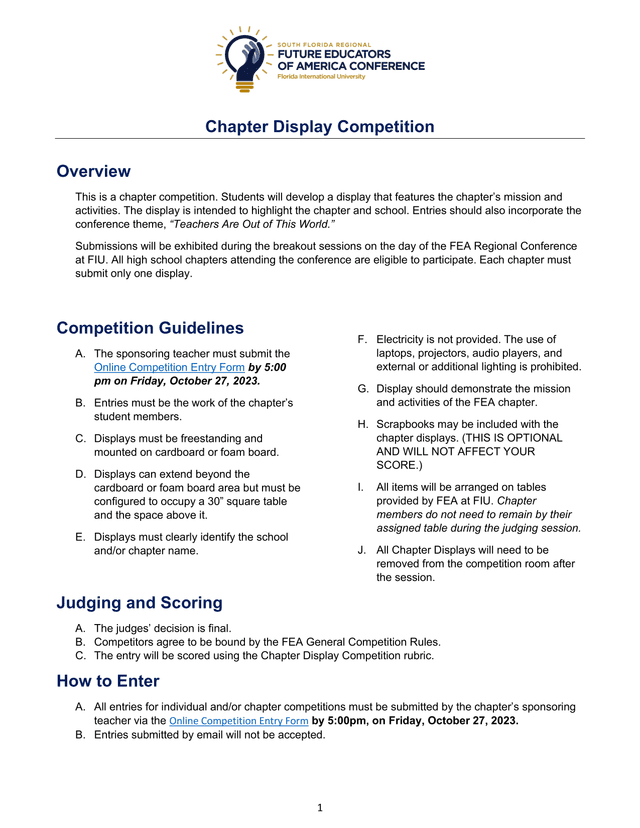 Chapter Display Competition screenshot