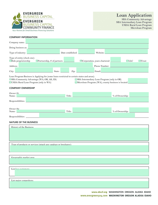 Loan Application screenshot