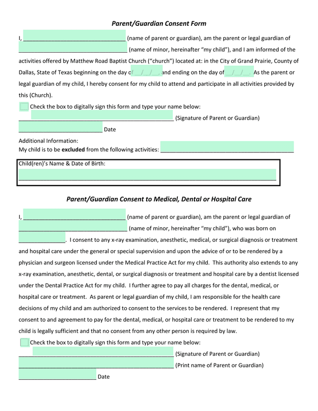 ParentGuardian Consent Form screenshot